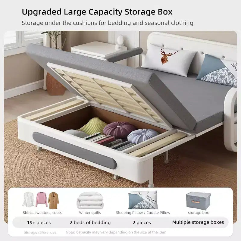 Canapé-lit multifonctionnel 3-en-1 Gaoyangjiaju avec armoire de rangement en bois