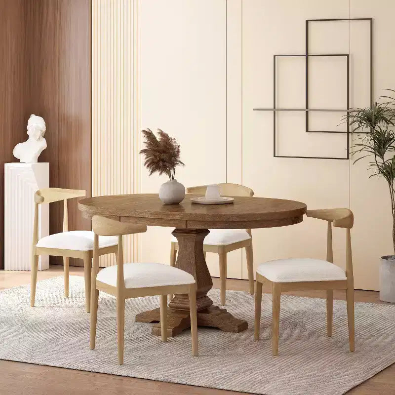 Christopher Knight Home Cotterell Ensemble de salle à manger 5 pièces extensible en bois et tissu contemporain