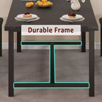 Table de salle à manger pour 4-6 personnes, table de cuisine et banc extensibles de 160 cm, ensemble de table rectangulaire avec cadre métallique et 2 bancs rembourrés pour salle à manger, appartement