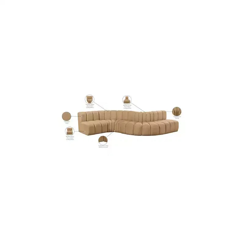 Meridian Furniture, Canapé modulable Arc en velours