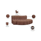 Meridian Furniture, Canapé Modulable Arc en Cuir Vegan Cognac