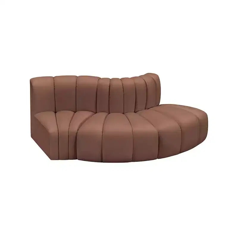Meridian Furniture, Canapé Modulable Arc en Cuir Vegan Cognac