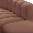 Meridian Furniture, Canapé Modulable Arc en Cuir Vegan Cognac
