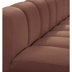 Meridian Furniture, Canapé Modulable Arc en Cuir Vegan Cognac