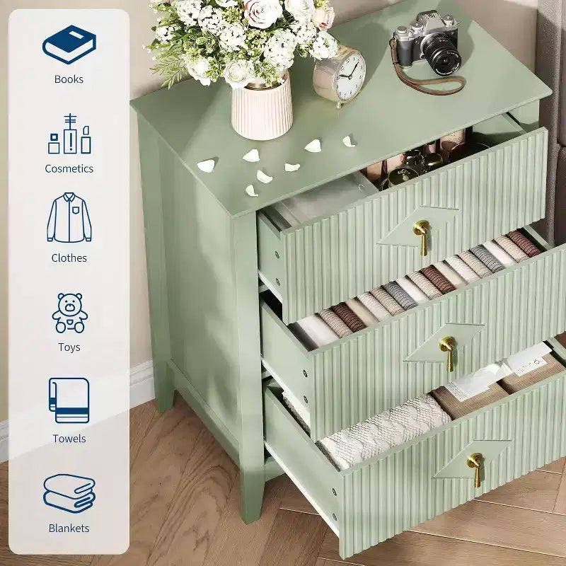 Commode cannelée moderne, commode en bois à 3/5/6/7 tiroirs pour chambre à coucher, commode de rangement moderne, meuble de rangement pour salon, entrée