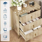 Commode cannelée moderne, commode en bois à 3/5/6/7 tiroirs pour chambre à coucher, commode de rangement moderne, meuble de rangement pour salon, entrée