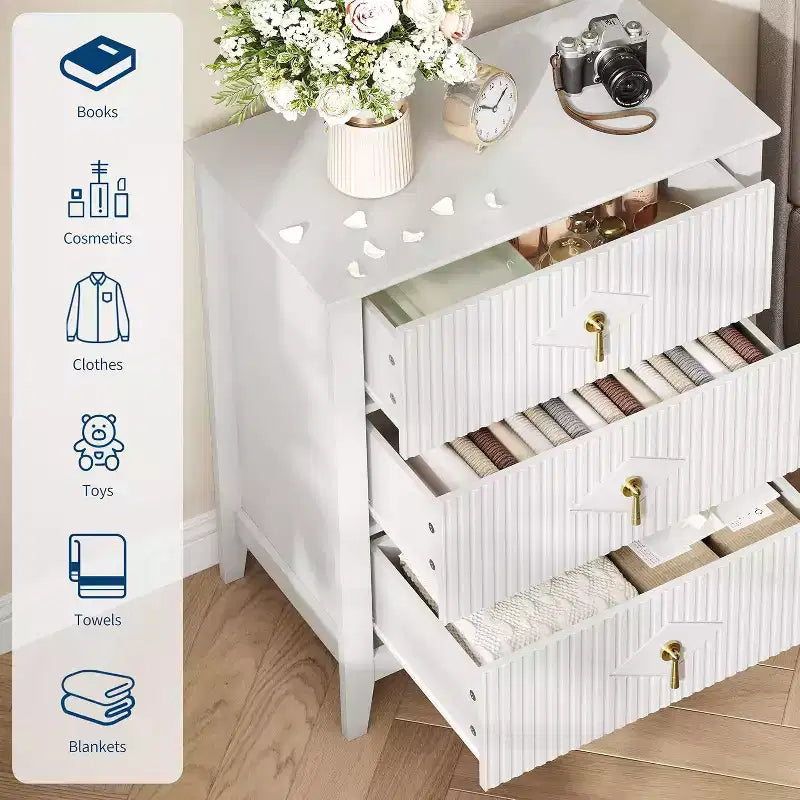 Commode cannelée moderne, commode en bois à 3/5/6/7 tiroirs pour chambre à coucher, commode de rangement moderne, meuble de rangement pour salon, entrée