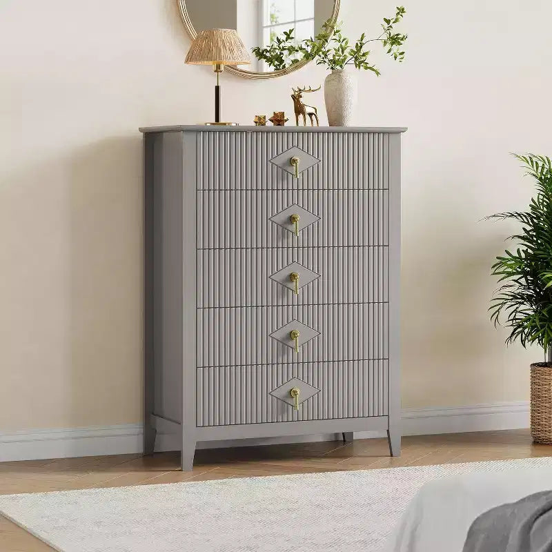 Commode cannelée moderne, commode en bois à 3/5/6/7 tiroirs pour chambre à coucher, commode de rangement moderne, meuble de rangement pour salon, entrée