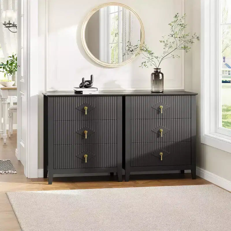 Commode cannelée moderne, commode en bois à 3/5/6/7 tiroirs pour chambre à coucher, commode de rangement moderne, meuble de rangement pour salon, entrée
