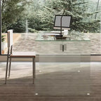 Gaoyangjiaju 53 Bureau Moderne Transparent en Acrylique - Table d'Écriture Minimaliste Transparente avec Accents Chromés - Bureau d'Ordinateur Chic pour la Maison - Transparent