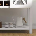 Meuble de bar de ferme COZONY avec porte-verres à vin - Buffet avec porte de grange pour cuisine, salle à manger et salon