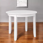 HomeRoots Table de salle à manger ronde 39 po en bois massif blanc