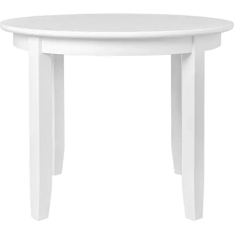 HomeRoots Table de salle à manger ronde 39 po en bois massif blanc