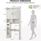 Meuble de rangement au-dessus des toilettes, organisateur de salle de bain de style ferme avec porte-papier toilette et étagère réglable