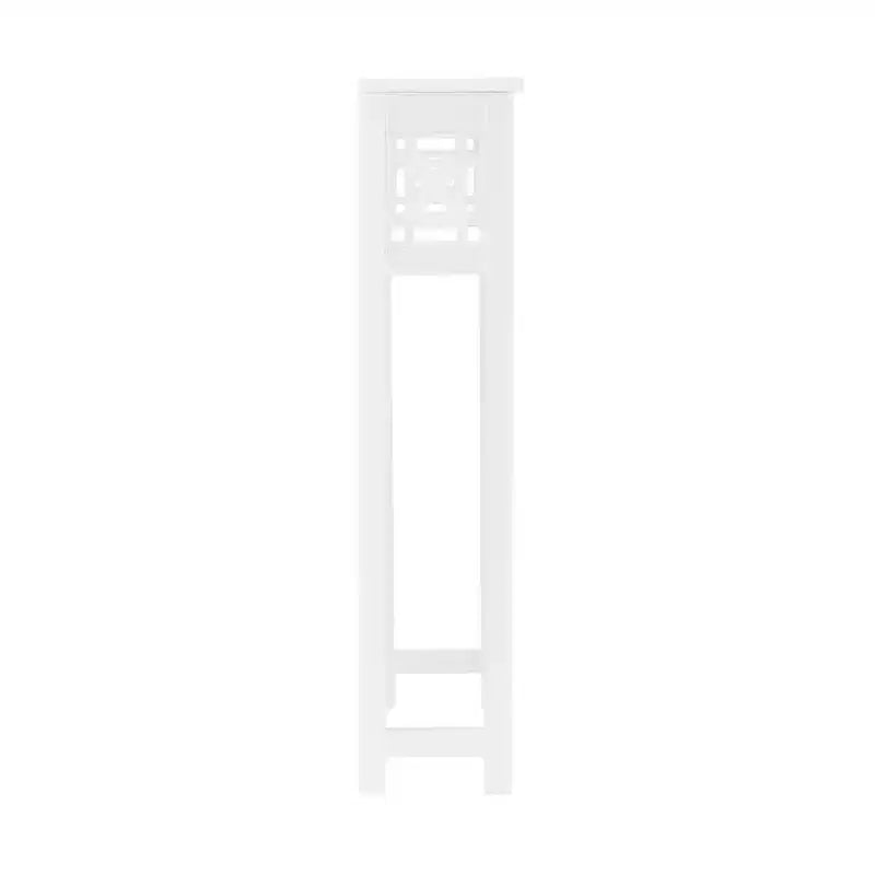 Étagère de rangement Derby pour toilettes, 94 cm de hauteur, organisateur de salle de bain peu encombrant, moderne et autoportant pour articles de toilette et serviettes, blanc