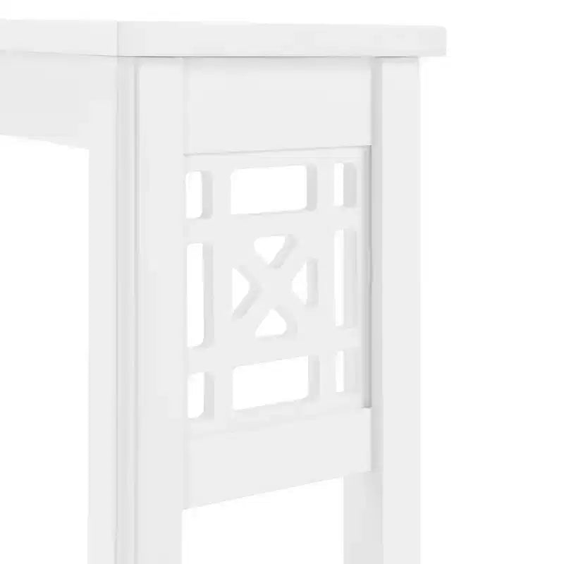 Étagère de rangement Derby pour toilettes, 94 cm de hauteur, organisateur de salle de bain peu encombrant, moderne et autoportant pour articles de toilette et serviettes, blanc