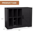 Meuble tour de disque moderne, meuble de rangement pour platine de style ferme avec porte coulissante, console de rangement pour vinyles en bois pour salon, noir