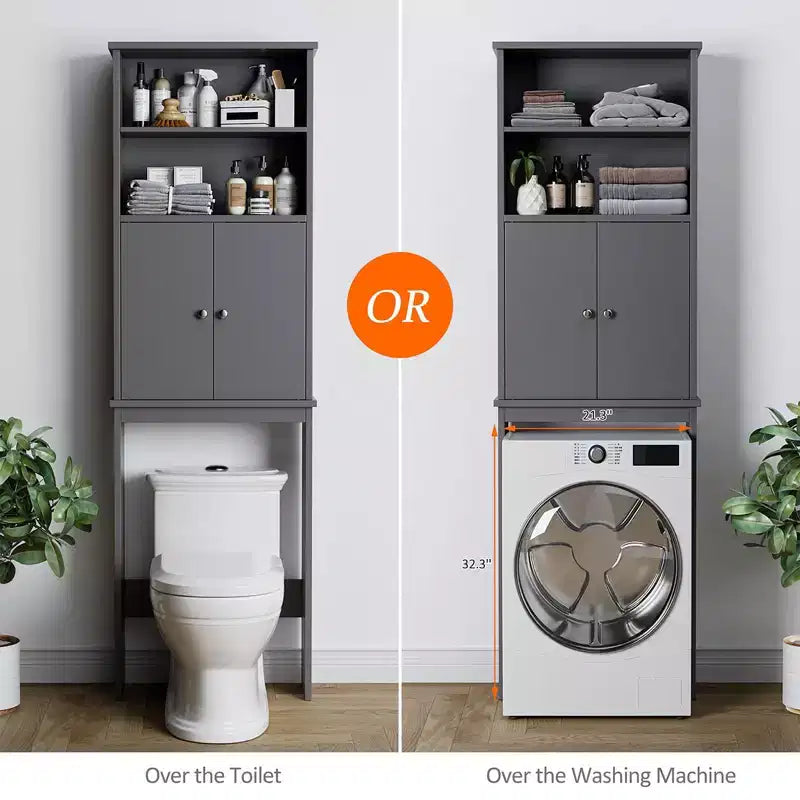 Étagères de rangement au-dessus des toilettes