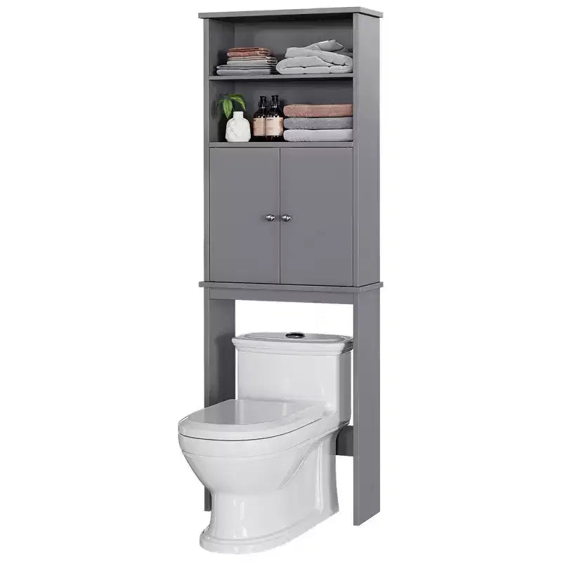 Étagères de rangement au-dessus des toilettes