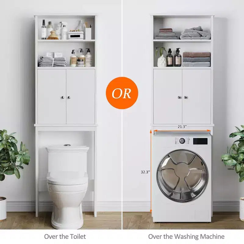 Étagères de rangement au-dessus des toilettes