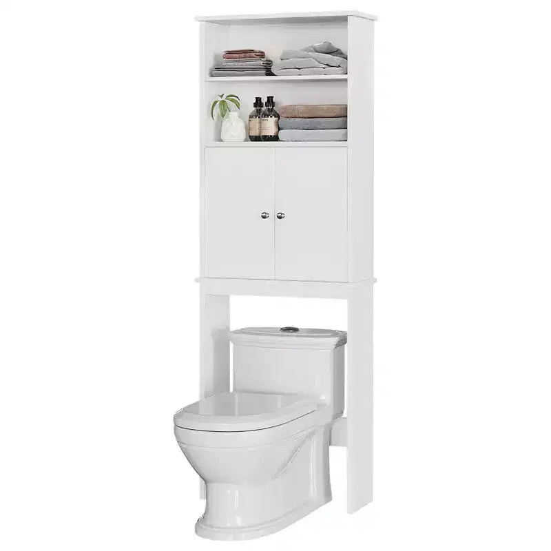 Étagères de rangement au-dessus des toilettes