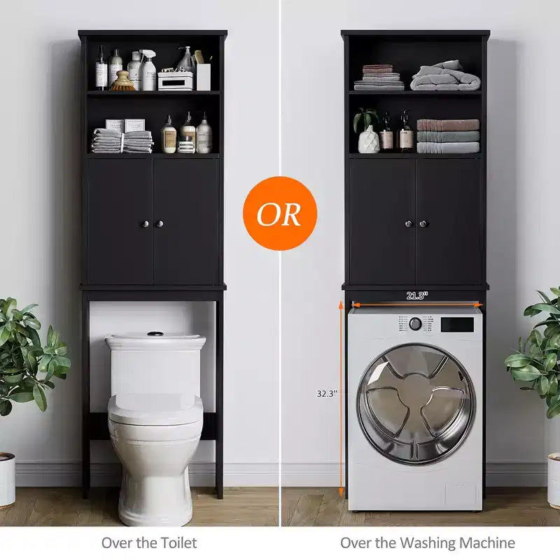 Étagères de rangement au-dessus des toilettes