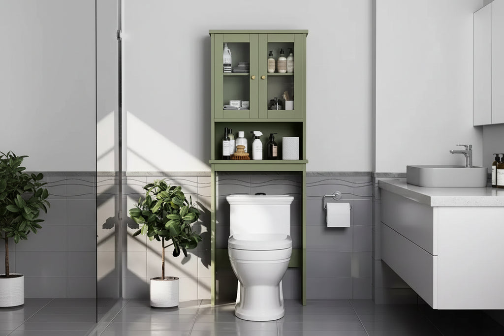 Portes en verre trempé et étagère réglable