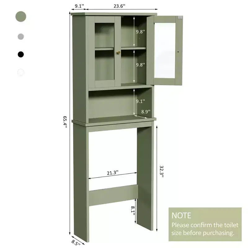 Portes en verre trempé et étagère réglable