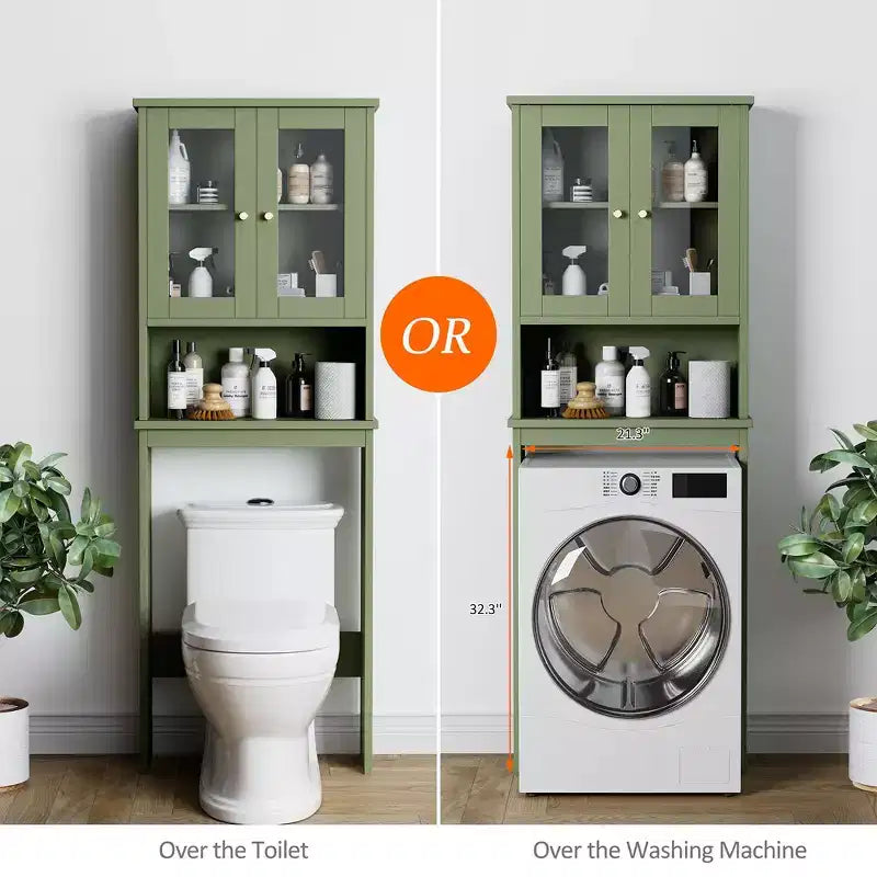 Portes en verre trempé et étagère réglable