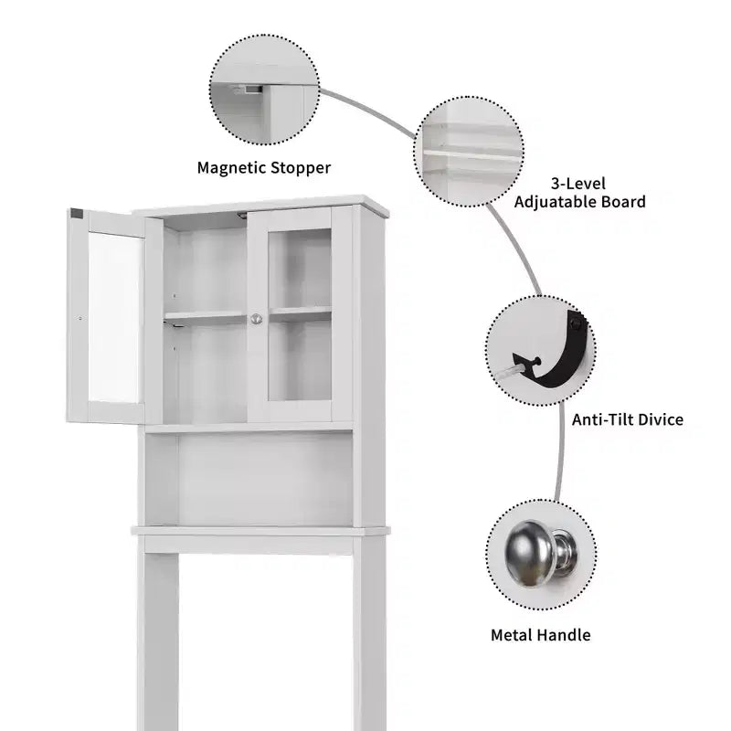 Portes en verre trempé et étagère réglable