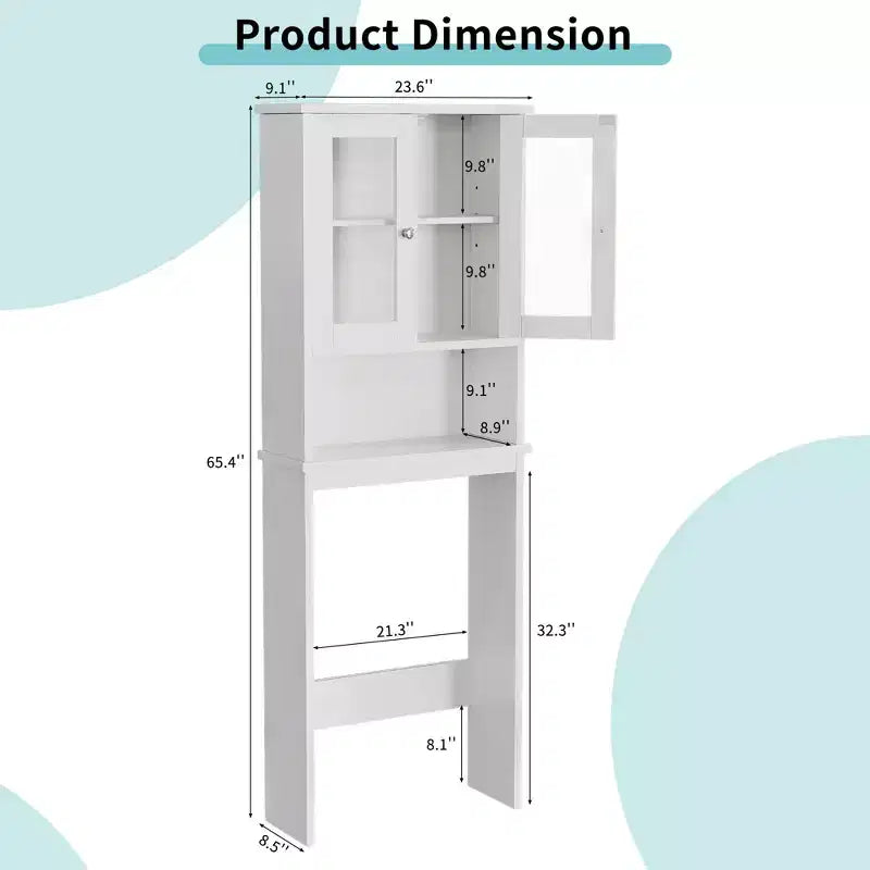 Portes en verre trempé et étagère réglable