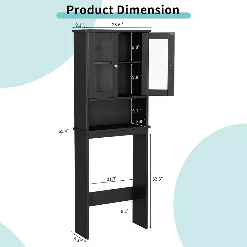 Portes en verre trempé et étagère réglable