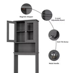 Portes en verre trempé et étagère réglable