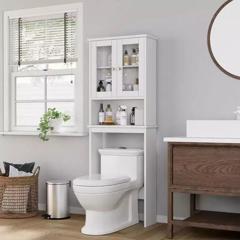 Portes en verre trempé et étagère réglable