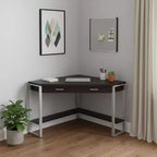Bureau d'angle informatique taupe et argent 42