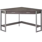 Bureau d'angle informatique taupe et argent 42