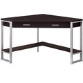 42 Taupe and Silver Corner Computer Desk