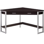 42 Taupe and Silver Corner Computer Desk