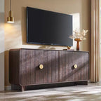 Meuble TV moderne de 70 po, centre de divertissement pour téléviseurs jusqu'à 80 po, console multimédia avec étagères réglables et grand espace de rangement