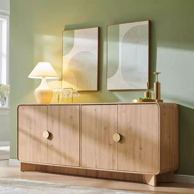Meuble TV moderne de 70 po, centre de divertissement pour téléviseurs jusqu'à 80 po, console multimédia avec étagères réglables et grand espace de rangement