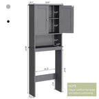 Meuble de rangement sur pied au-dessus des toilettes, organisateur d'étagères de salle de bain avec dispositif anti-basculement, petite étagère autoportante peu encombrante avec étagère réglable