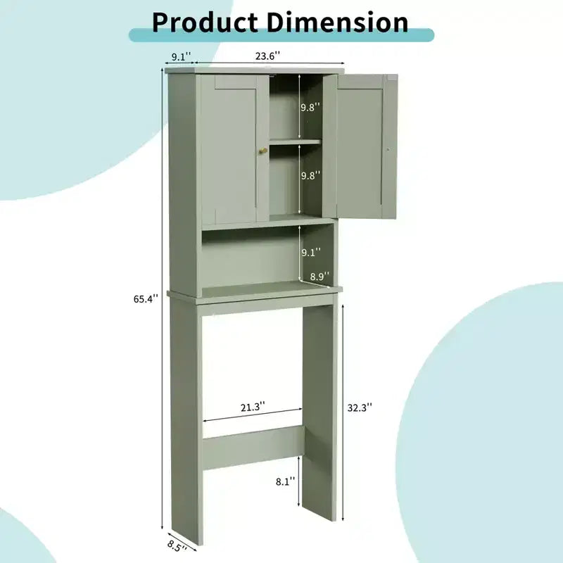 Meuble de rangement sur pied au-dessus des toilettes, organisateur d'étagères de salle de bain avec dispositif anti-basculement, petite étagère autoportante peu encombrante avec étagère réglable