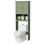 Meuble de rangement sur pied au-dessus des toilettes, organisateur d'étagères de salle de bain avec dispositif anti-basculement, petite étagère autoportante peu encombrante avec étagère réglable