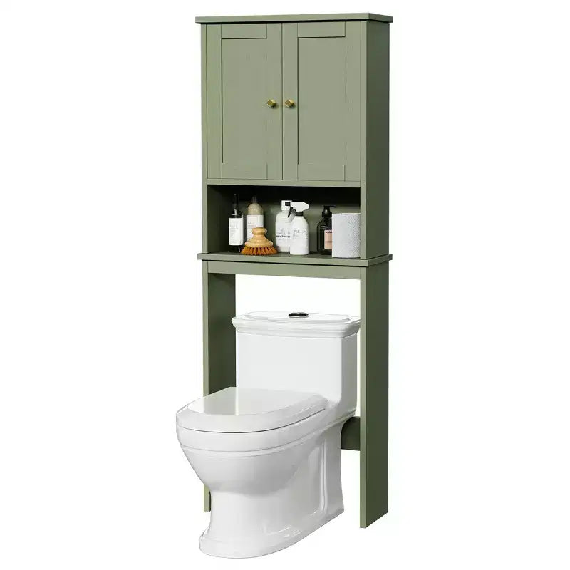 Meuble de rangement sur pied au-dessus des toilettes, organisateur d'étagères de salle de bain avec dispositif anti-basculement, petite étagère autoportante peu encombrante avec étagère réglable
