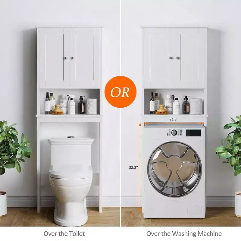 Meuble de rangement sur pied au-dessus des toilettes, organisateur d'étagères de salle de bain avec dispositif anti-basculement, petite étagère autoportante peu encombrante avec étagère réglable