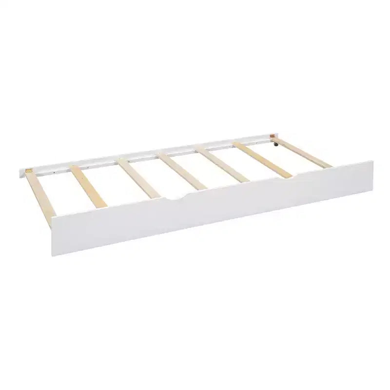 Lit de maison Whisen en bois pour enfant, taille double, design moderne avec lit gigogne et étagère de rangement
