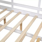 Lit de maison Whisen en bois pour enfant, taille double, design moderne avec lit gigogne et étagère de rangement