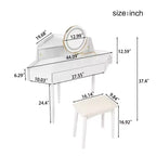 Coiffeuse d'angle pour chambre avec miroir à luminosité réglable, étagères de rangement ouvertes et design compact pour chambre à coucher