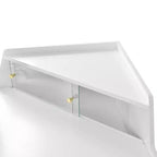 Coiffeuse d'angle pour chambre avec miroir à luminosité réglable, étagères de rangement ouvertes et design compact pour chambre à coucher