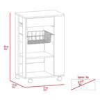 Okak Îlot de Cuisine Moderne avec Rangement, Chariot de Cuisine avec 1 Tiroir et 2 Étagères Ouvertes, Îlot de Cuisine sur Roues pour Cuisine, Salle à Manger